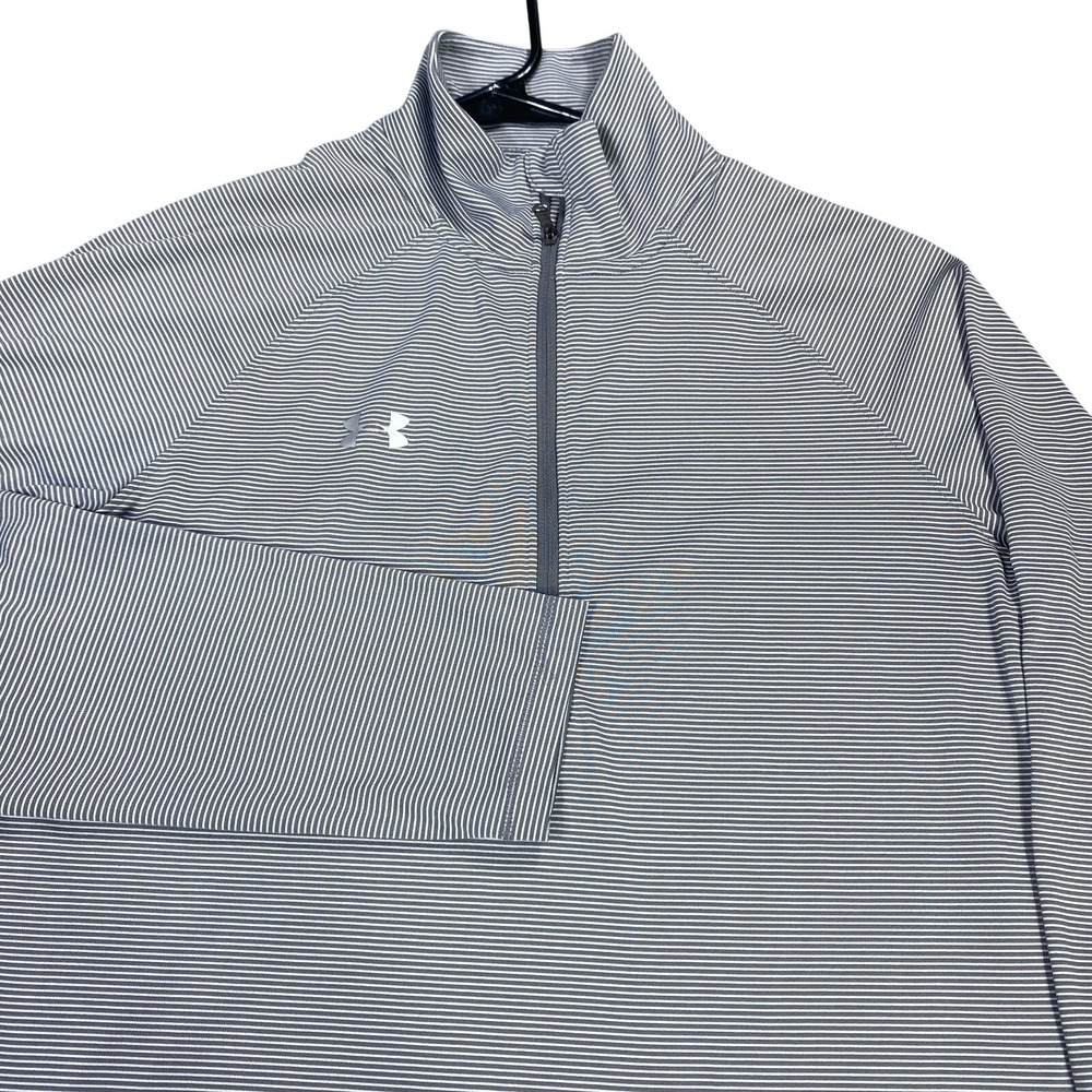 Under Armour Pullover Shirt Womens Medium Striped Heat Gear Performance Active